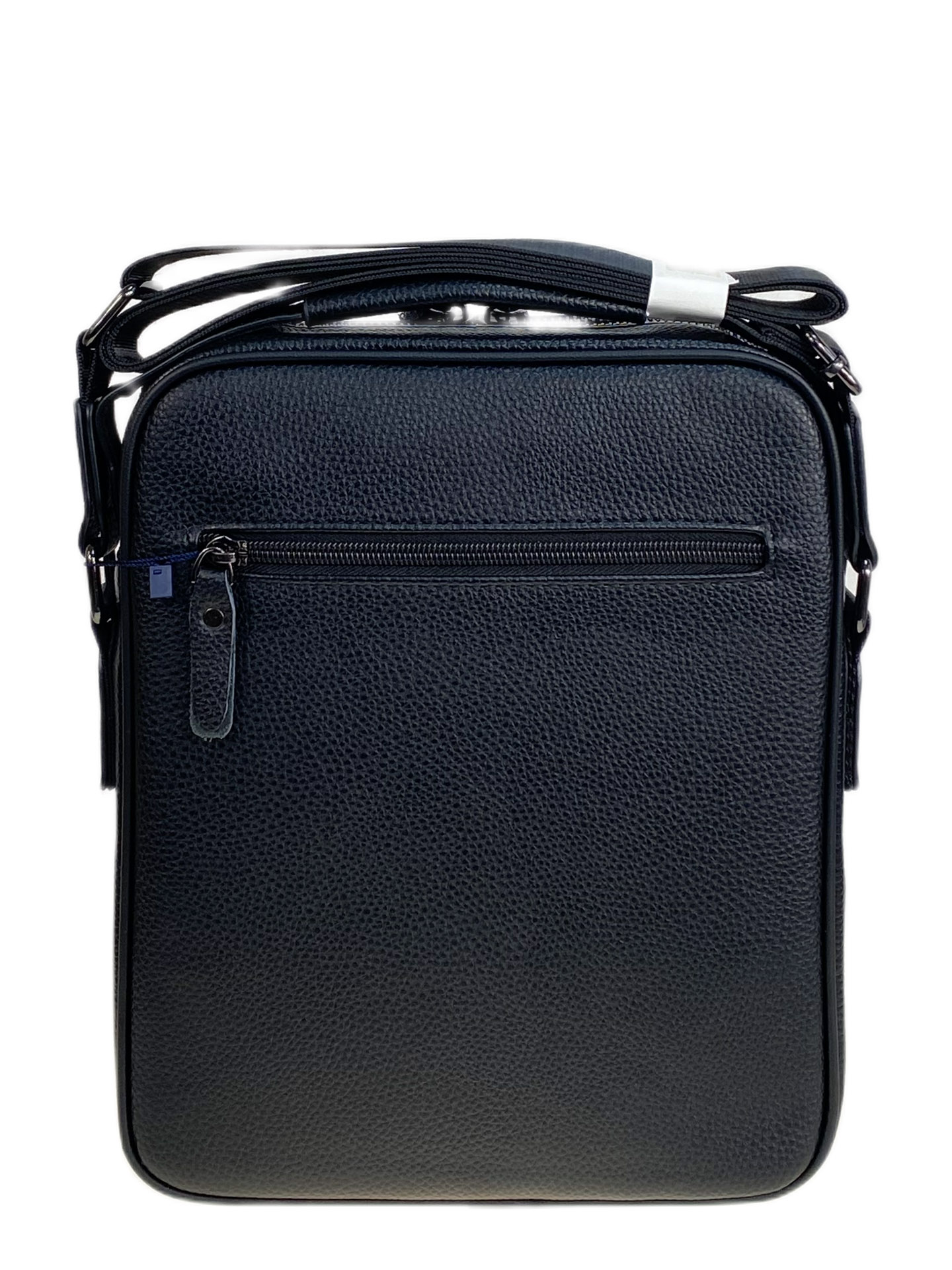 На фото 1 - Сумка мужская через плечо из искусственной кожи, цвет черный