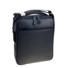 На фото 2 - Сумка мужская через плечо из искусственной кожи, цвет черный