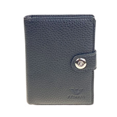 На фото 1 - Кошелек-органайзер мужской из натуральной кожи, цвет  черный