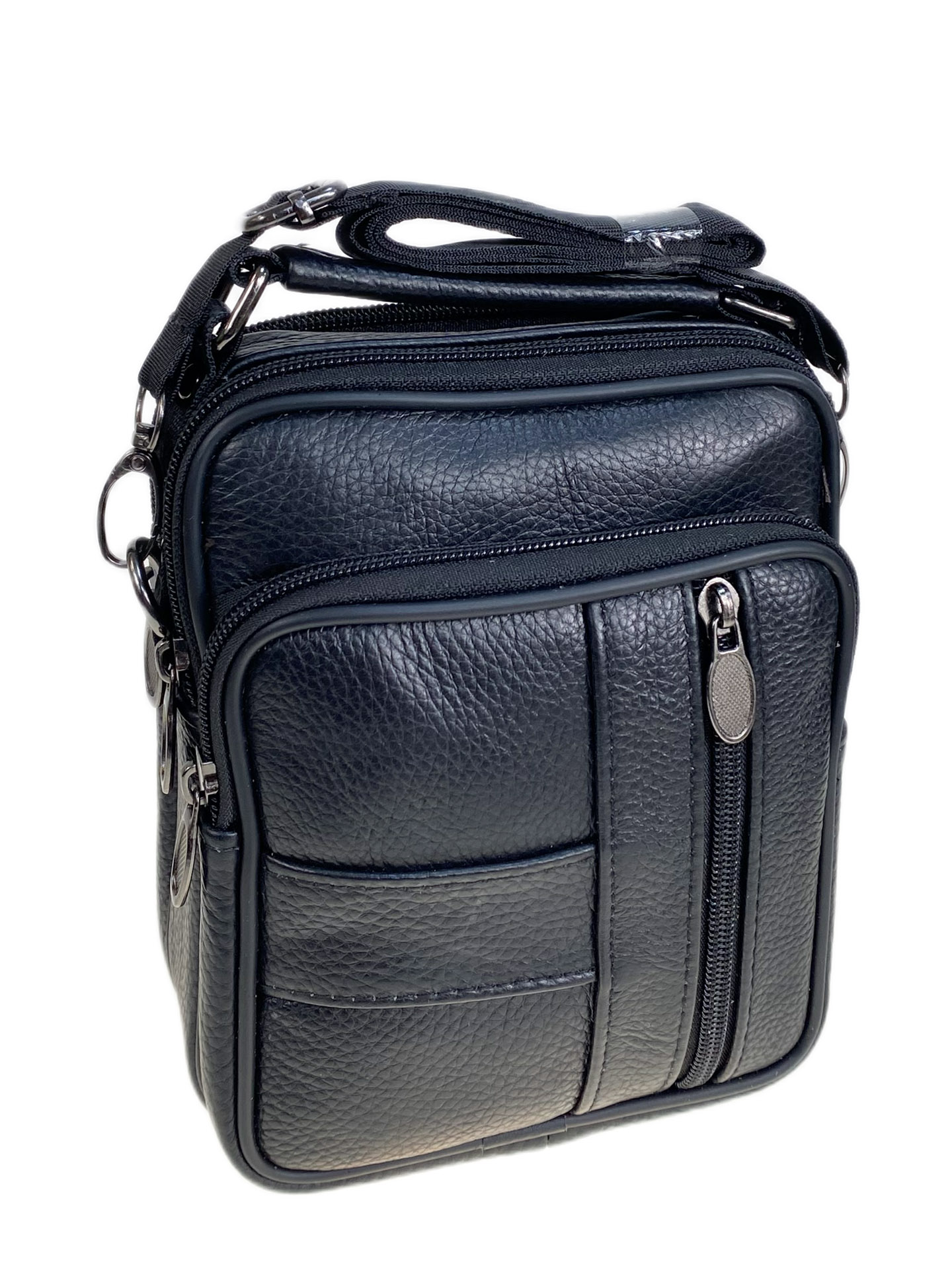 На фото 1 - Сумка мужская из натуральной кожи, цвет коричневый