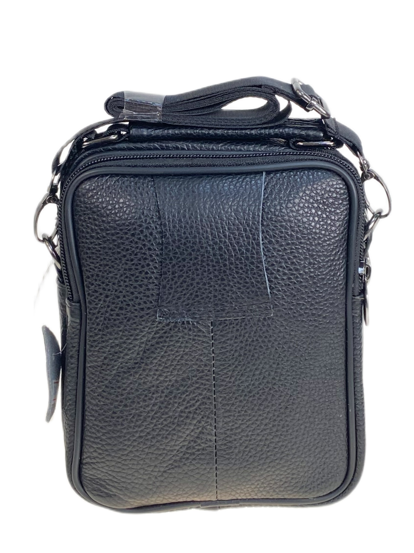 На фото 2 - Сумка мужская  из натуральной кожи, цвет черный