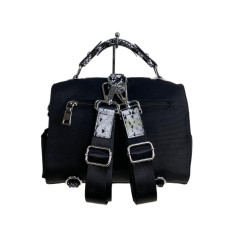 На фото 2 - Женская сумка-рюкзак из текстиля, цвет  черный