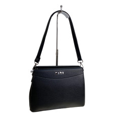 На фото 1 - Женская сумка из искусственной кожи, цвет черный