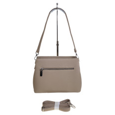 На фото 2 - Женская сумка из искусственной кожи, цвет светло бежевый