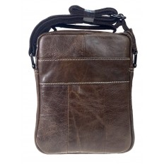 На фото 2 - Мужская сумка из натуральной кожи, цвет серо-коричневый