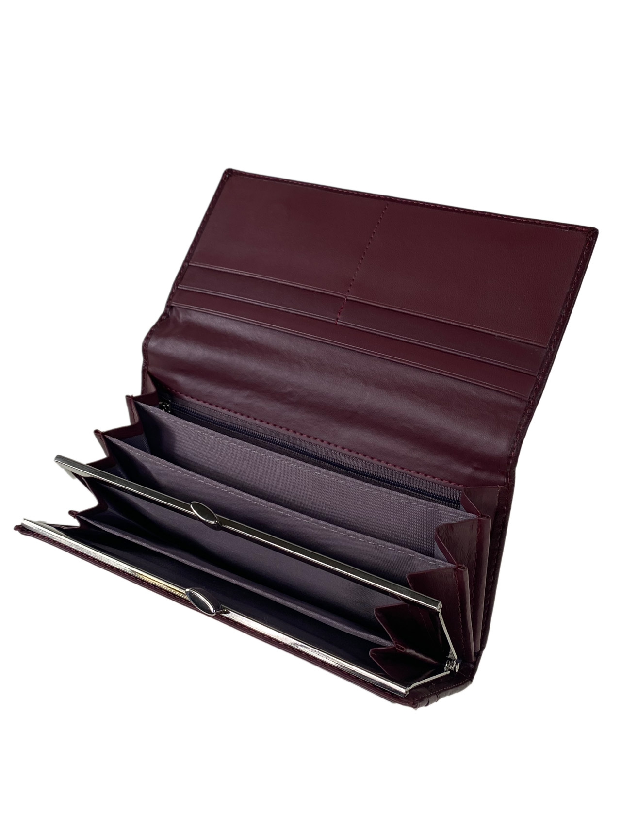 На фото 2 -  Женское портмоне из мягкой искусственной кожи,  цвет бордовый