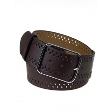 На фото 1 - Ремень женский широкий из искусственной кожи цвет шоколад