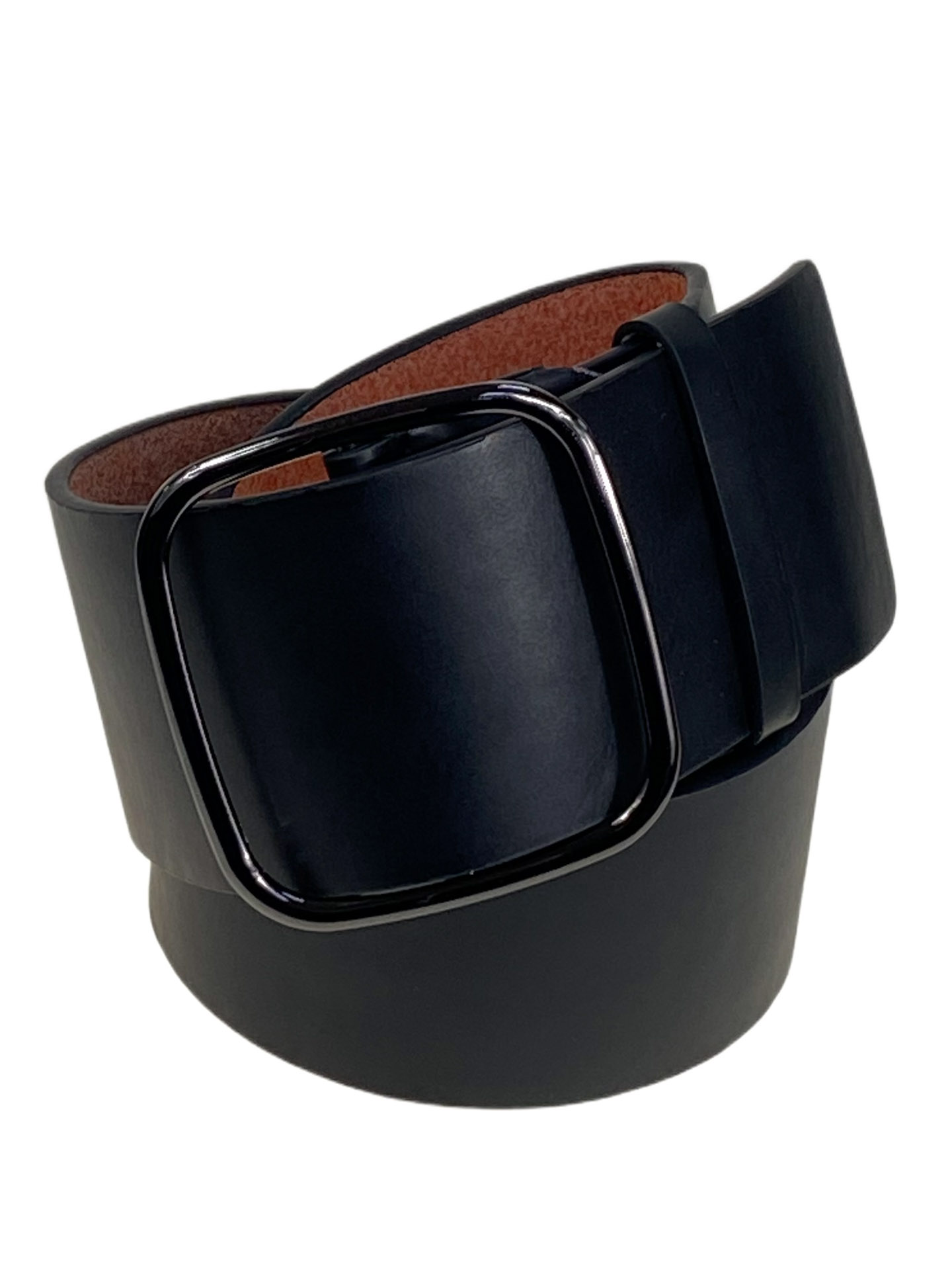 На фото 1 - Ремень женский широкий из искусственной кожи, цвет черный