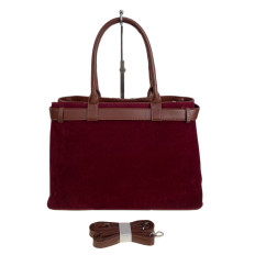 На фото 2 - Женская сумка из искусственной замши, цвет бордовый На фото 2 - Женская сумка из искусственной замши, цвет бордовый