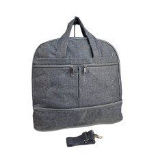 На фото 1 - Дорожная сумка из текстиля, цвет серый