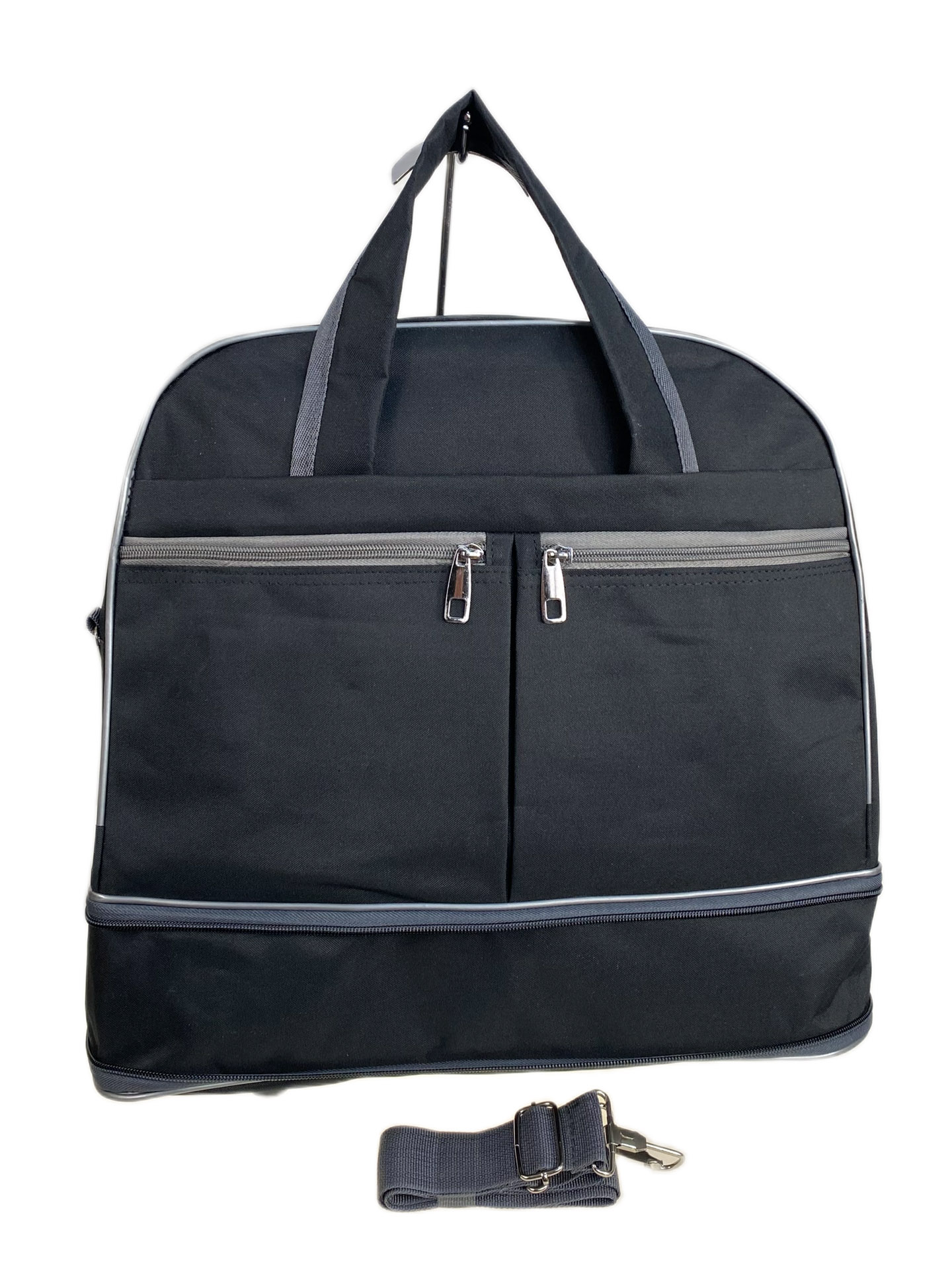 На фото 1 - Дорожная сумка из текстиля, цвет черный