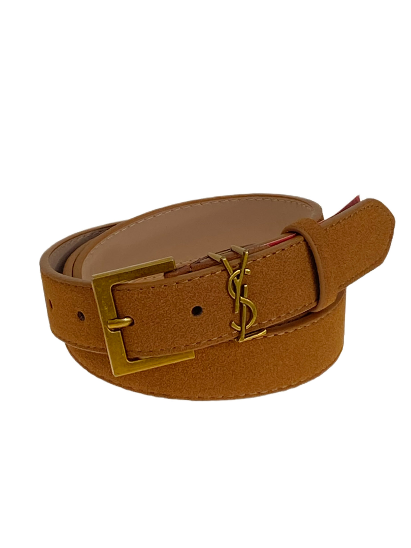 На фото 1 -  Ремень женский из искусственной кожи, цвет  рыжий