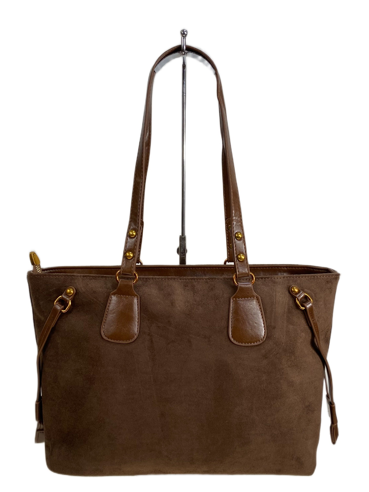 На фото 2 - Женская сумка из искусственной замши, цвет коричневый