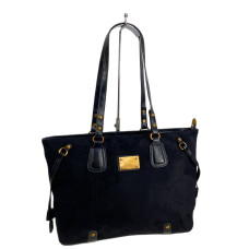 На фото 1 - Женская сумка из искусственной замши, цвет черный