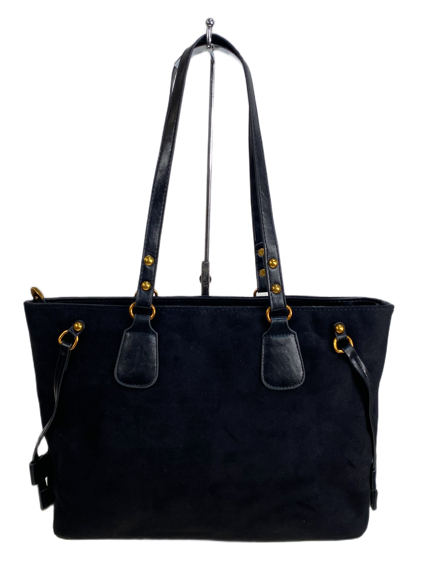 На фото 2 - Женская сумка из искусственной замши, цвет черный