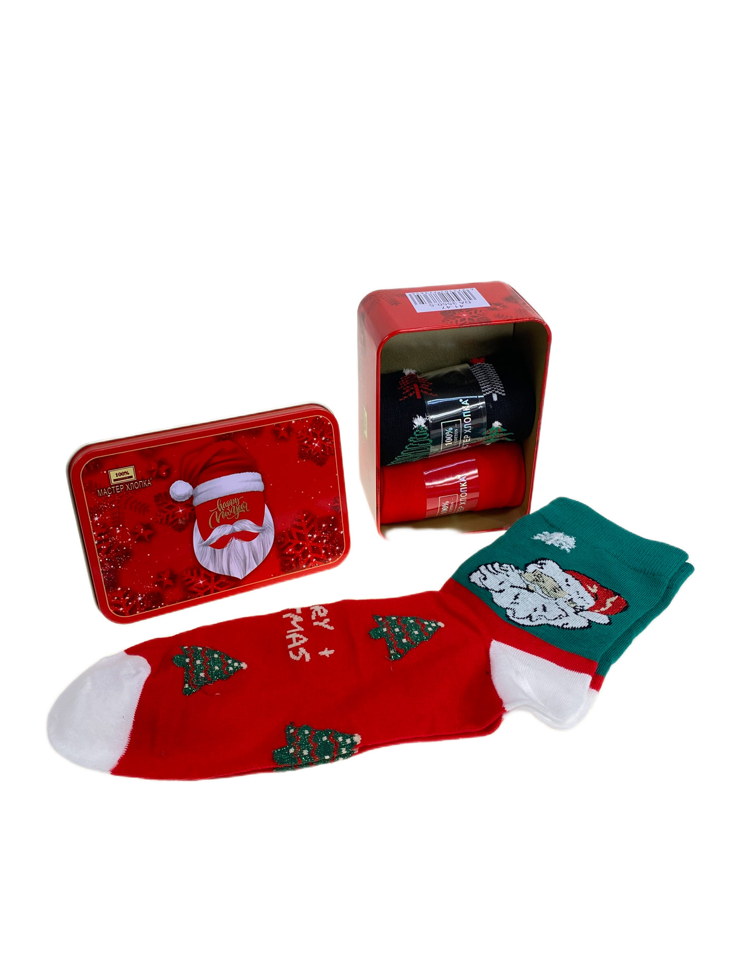 На фото 1 - Набор мужских носков в коробке