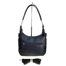 На фото 2 - Женская сумка из искусственной кожи и натуральной замши, цвет черный