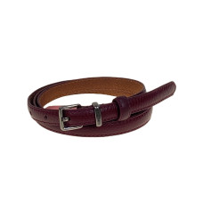 На фото 1 - Ремень женский из натуральной кожи, цвет бордовый