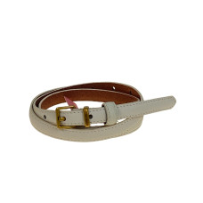 На фото 1 - Ремень женский из натуральной кожи, цвет молочный