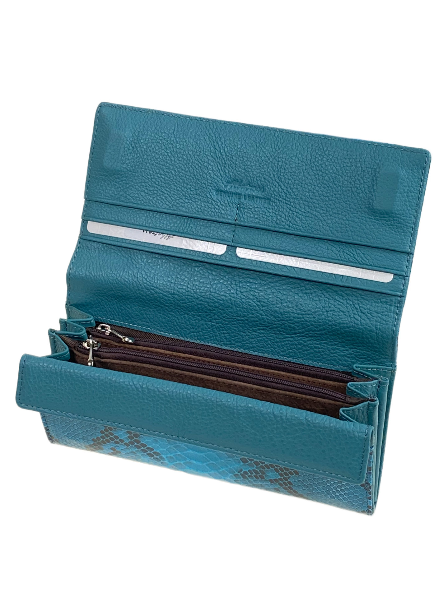 На фото 2 -  Женский кошелёк из натуральной кожи, цвет синий