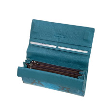 На фото 2 -  Женский кошелёк из натуральной кожи, цвет синий