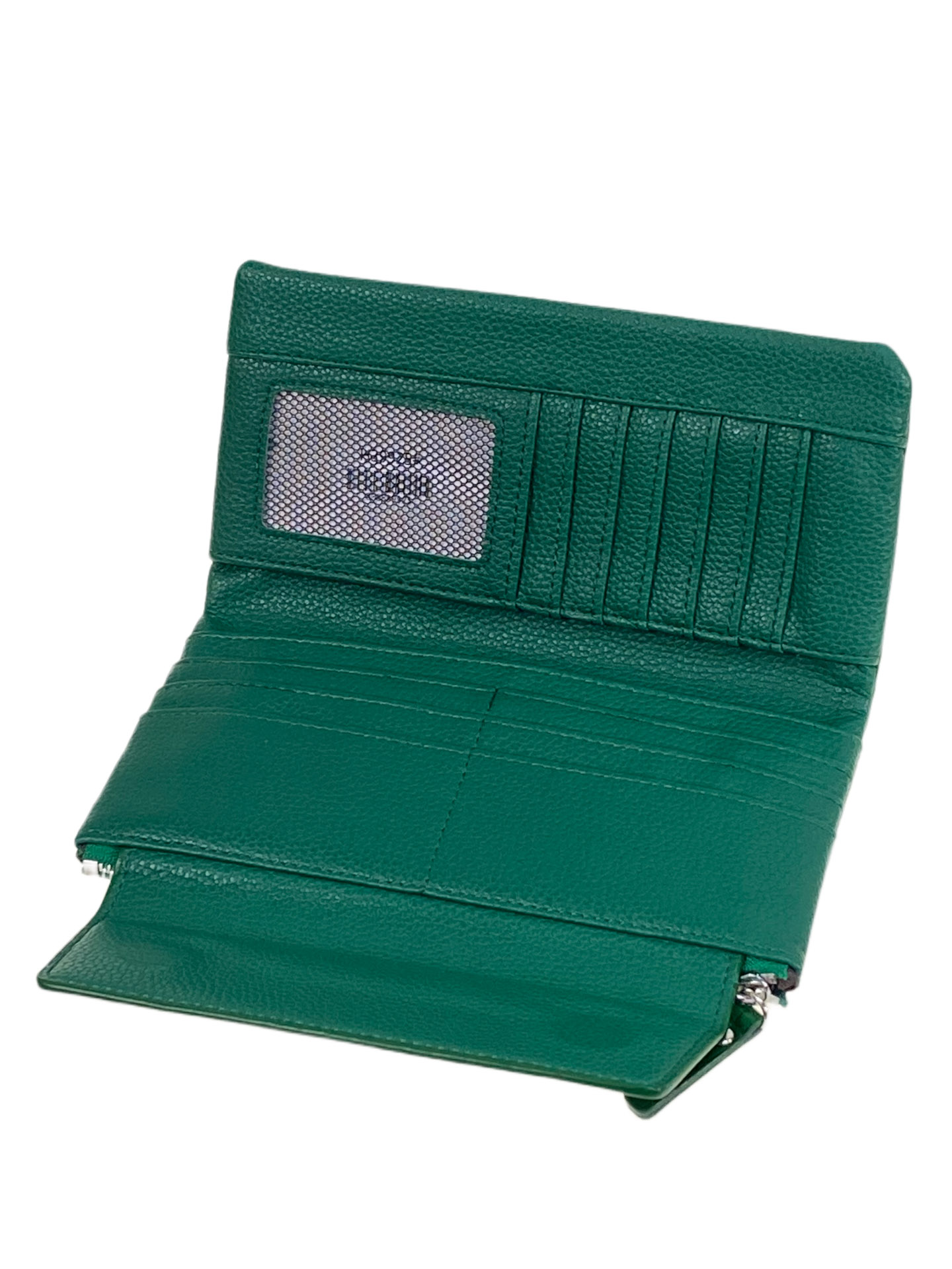 На фото 2 -  Женское портмоне из искусственной кожи, цвет зеленый