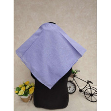 На фото 1 - Платок косынка на голову и шею, хлопок, цвет светло сиреневый