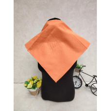 На фото 1 - Платок косынка на голову и шею, хлопок, цвет оранжевый На фото 1 - Платок косынка на голову и шею, хлопок, цвет оранжевый