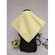 На фото 1 - Платок косынка на голову и шею, хлопок, цвет лимонный