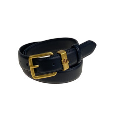 На фото 1 - Ремень женский из натуральной кожи, цвет черный