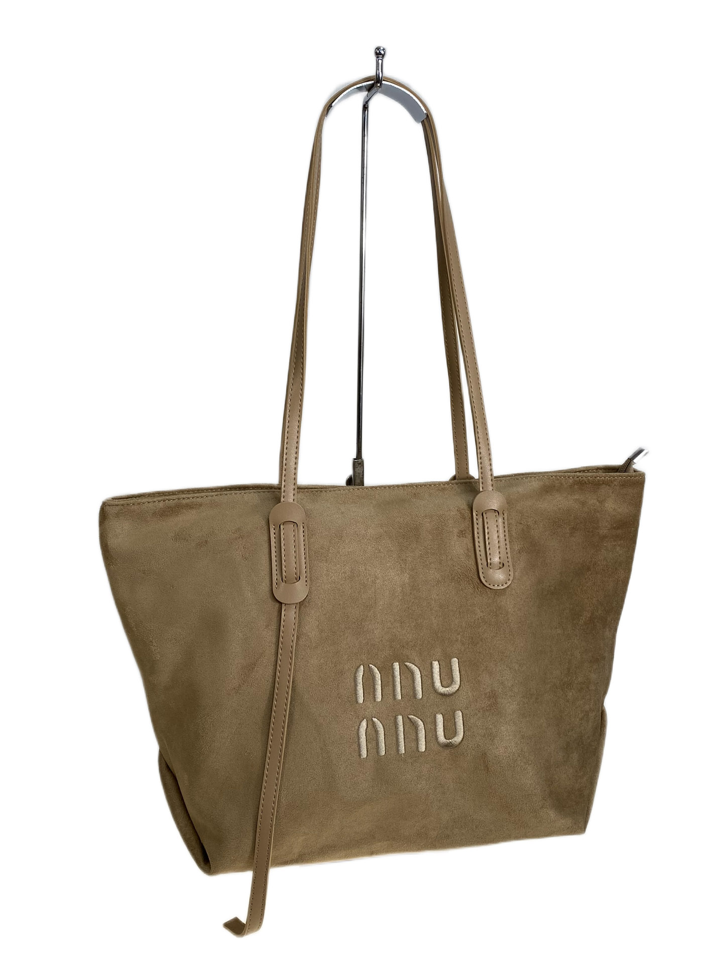 На фото 2 - Женская сумка из искусственной замши, цвет светло коричневый