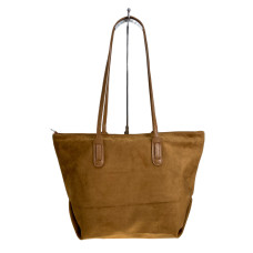 На фото 1 - Женская сумка из искусственной замши, цвет коричневый