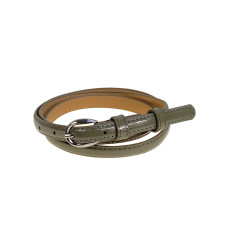 На фото 1 -  Ремень женский из лакированной искусственной кожи, цвет  хаки