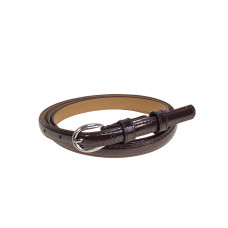 На фото 1 -  Ремень женский из лакированной искусственной кожи, цвет  шоколад