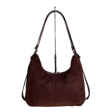 На фото 2 - Женская сумка из искусственной замши, цвет шоколад На фото 2 - Женская сумка из искусственной замши, цвет шоколад