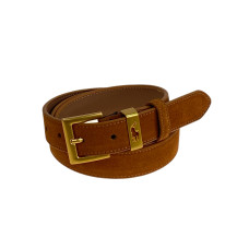 На фото 1 - Ремень женский из натуральной замши, цвет рыжий