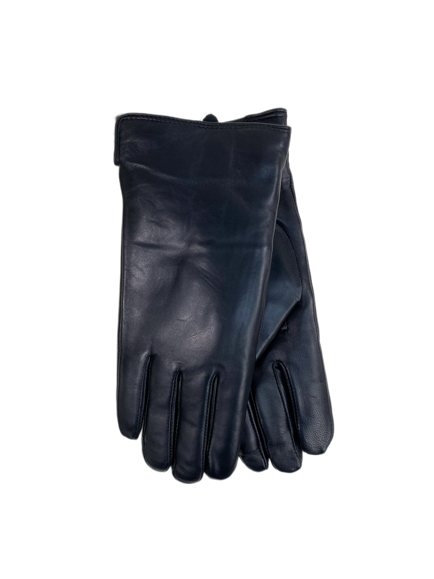 На фото 1 - Теплые женские перчатки из натуральной кожи, цвет черный