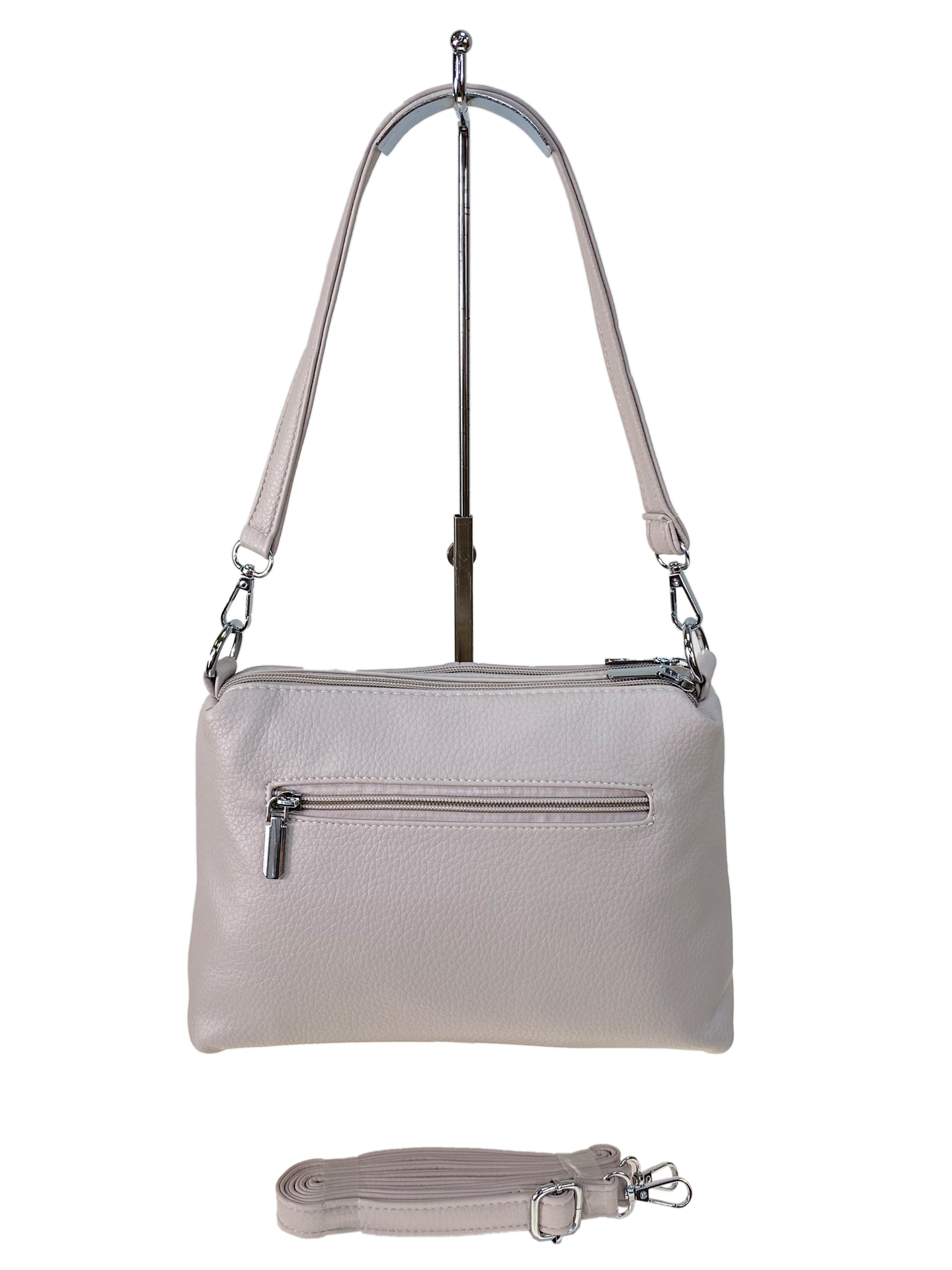 На фото 2 - Женская сумка из искусственной кожи цвет серо-белый