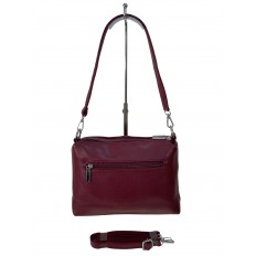 На фото 2 - Женская сумка из искусственной кожи цвет бордовый