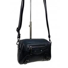 На фото 1 - Кросс боди из натуральной кожи, цвет черный