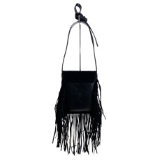 На фото 2 - Женская сумка из искусственной замши, цвет черный