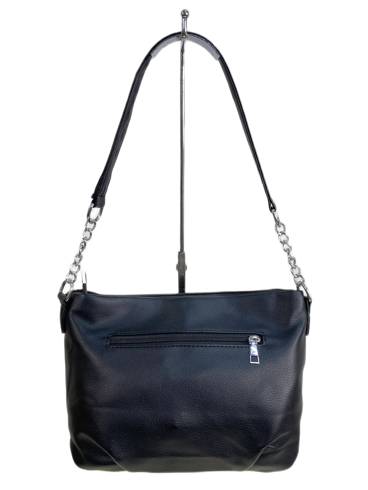 На фото 2 - Женская сумка из искусственной кожи, цвет черный