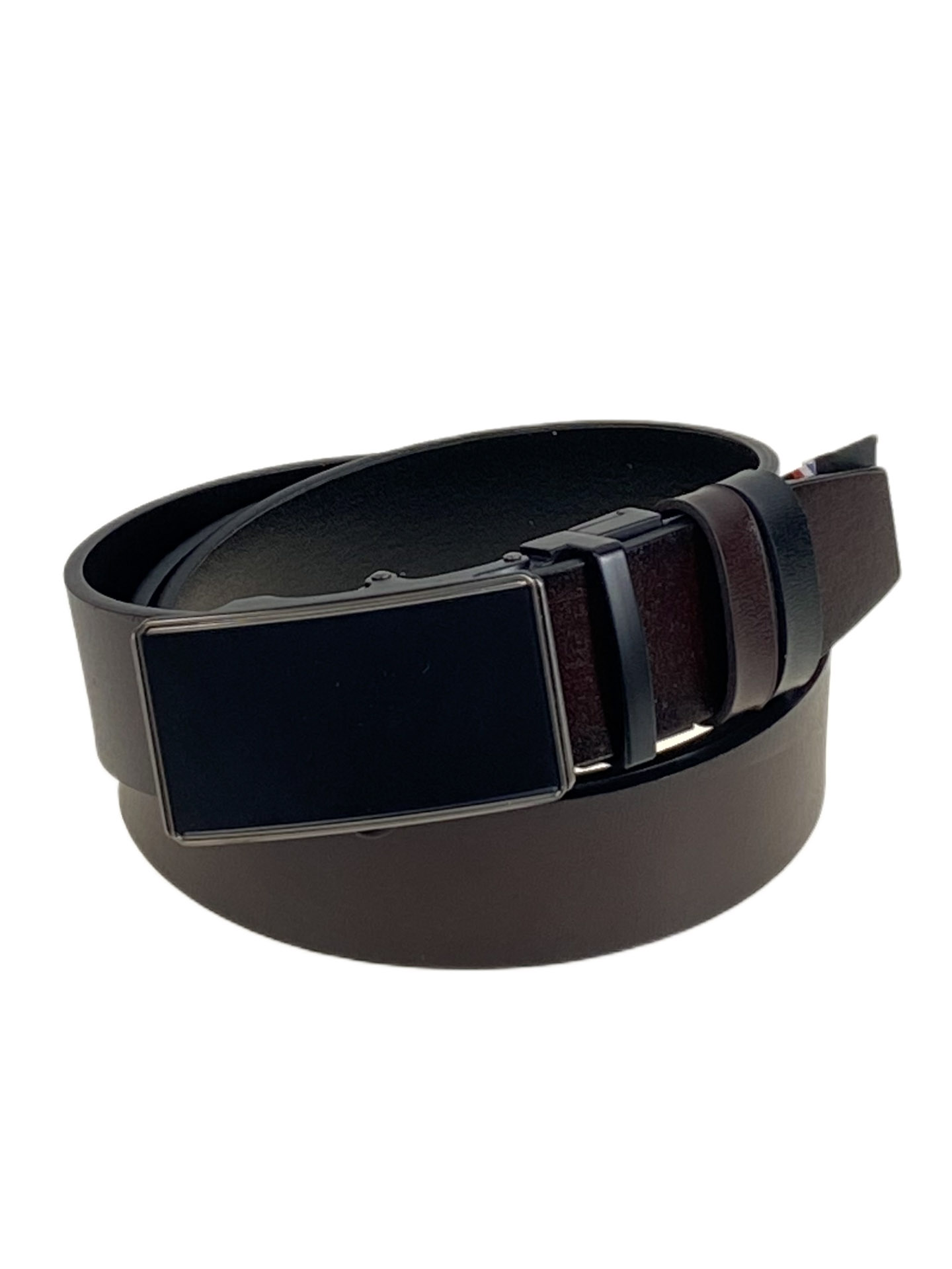 На фото 1 -  Ремень мужской двусторонний из искусственной кожи, цвет черный-коричневый