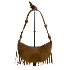 На фото 2 - Женская сумка из искусственной замши, цвет коричневый