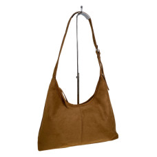 На фото 1 - Женская сумка из искусственной замши, цвет коричнево-рыжий