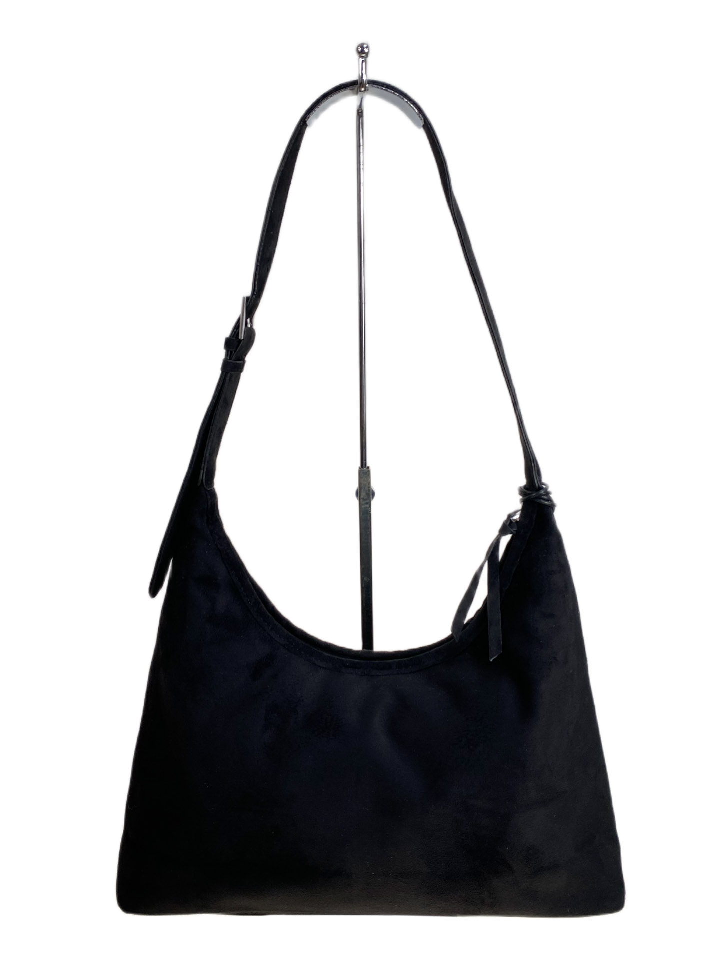 На фото 2 - Женская сумка из искусственной замши, цвет черный