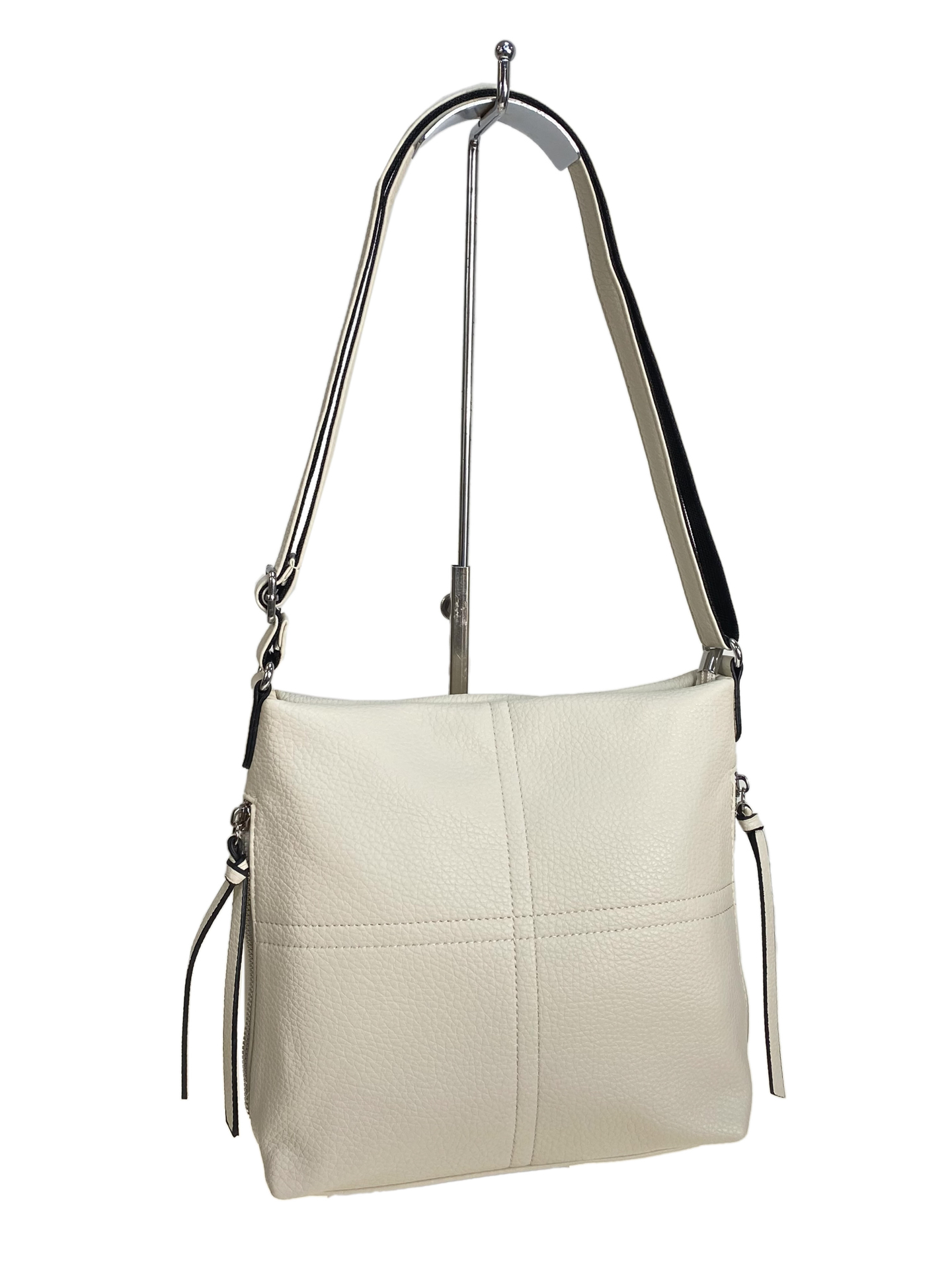 На фото 1 - Женская сумка из искусственной кожи, цвет молочный