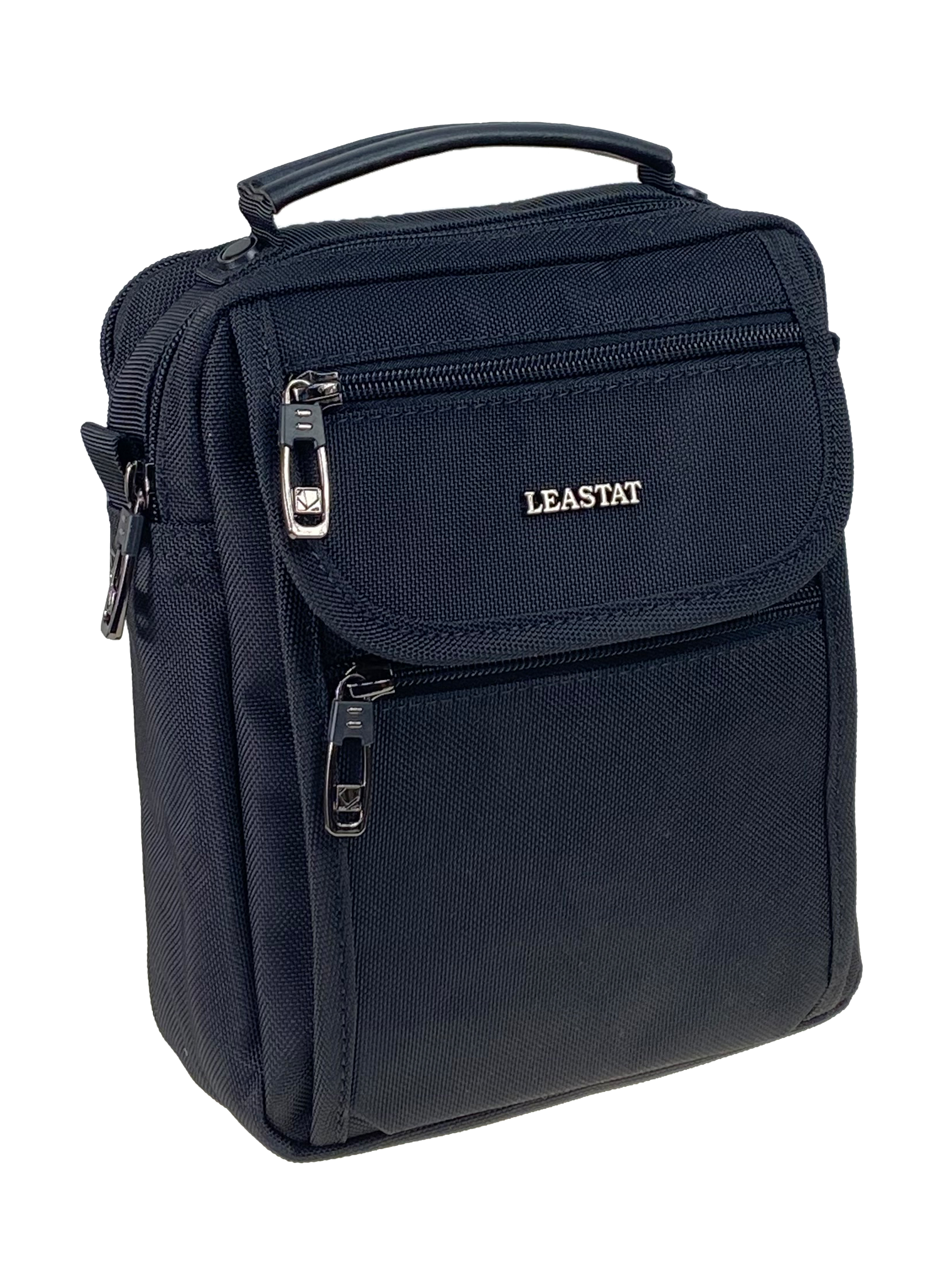 На фото 1 - Мужская сумка из текстиля, цвет черный