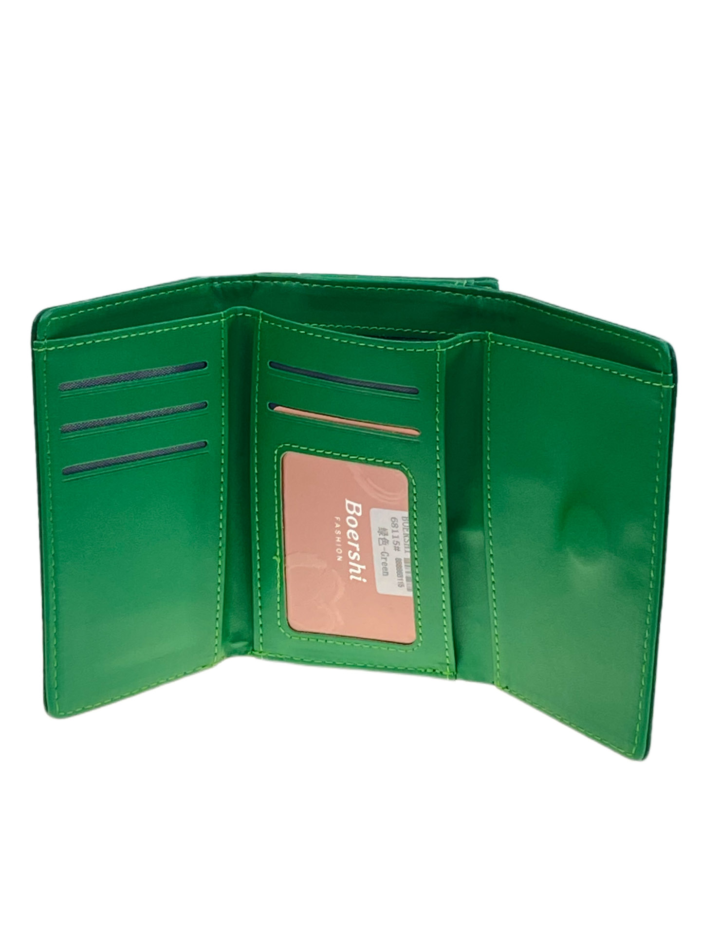 На фото 2 -  Женское портмоне из искусственной кожи, цвет зеленый