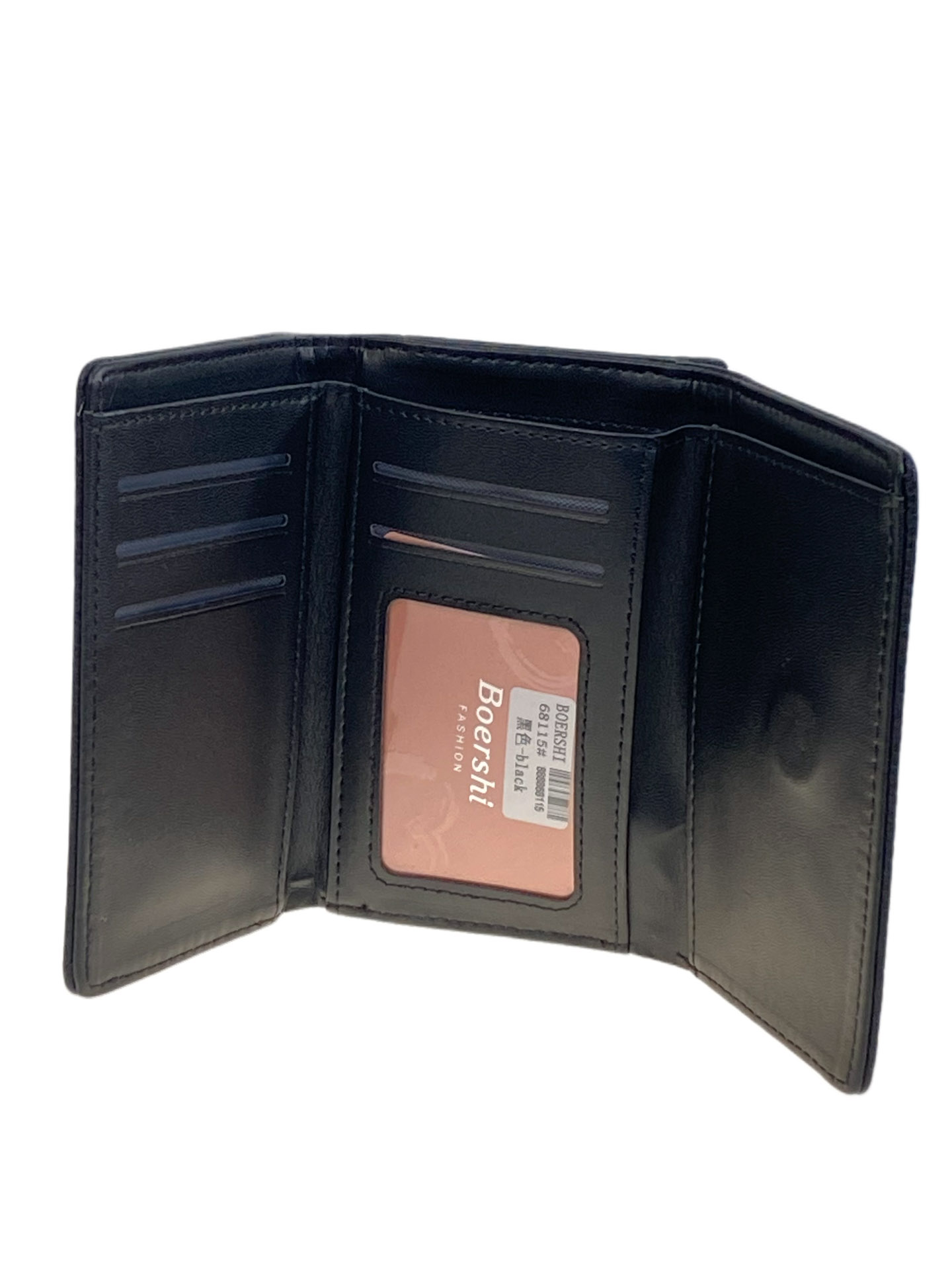 На фото 2 -  Женское портмоне из искусственной кожи, цвет  черный